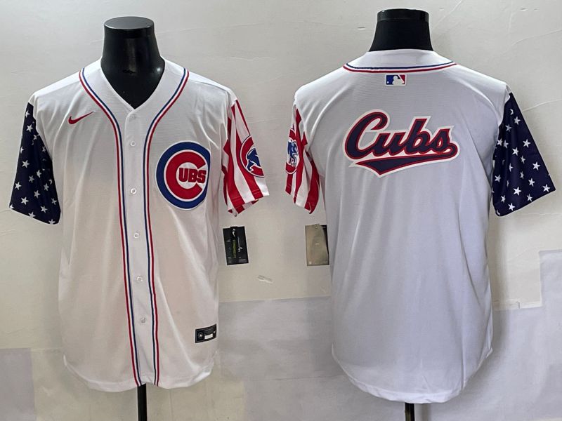 Men 2025 Chicago Cubs Blank White a generation of national flags Joint Name Nike MLB Jersey style 3
